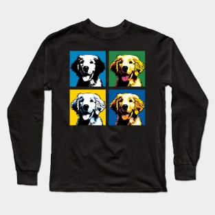 Pop Retro Flat-coated Retriever Art - Cute Puppy Long Sleeve T-Shirt